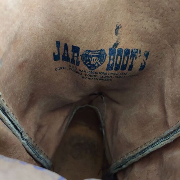 Jar Boots Black Ostrich Print Western Cowboy Boots Size 1 - Picture 11 of 12